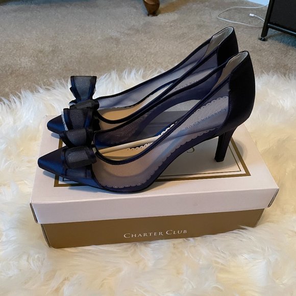 Navy Blue Dressy Heels - Picture 1 of 3